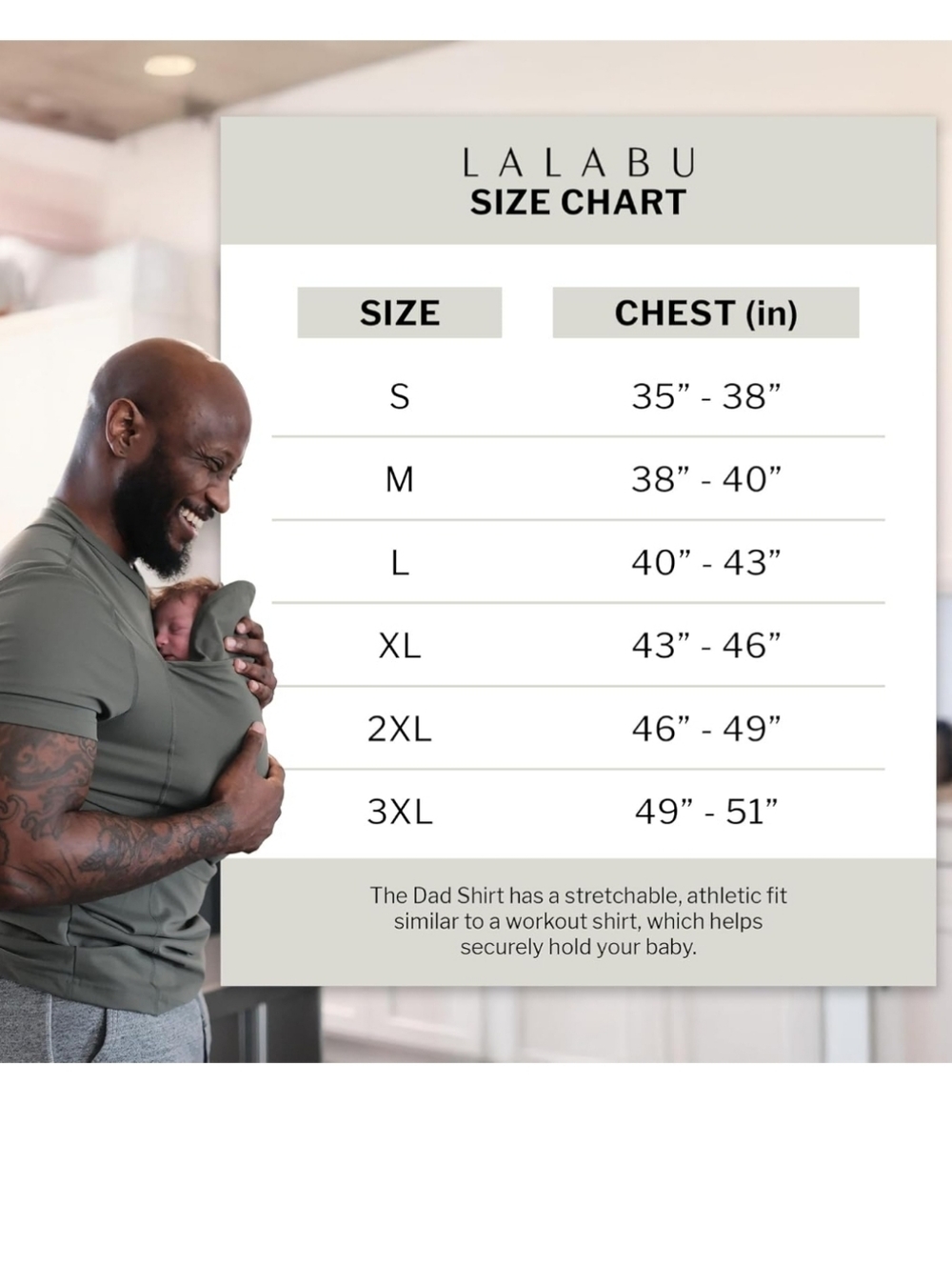Lalabu Dad Shirt 2XL Heather Gray NWT - Picture 3 of 12